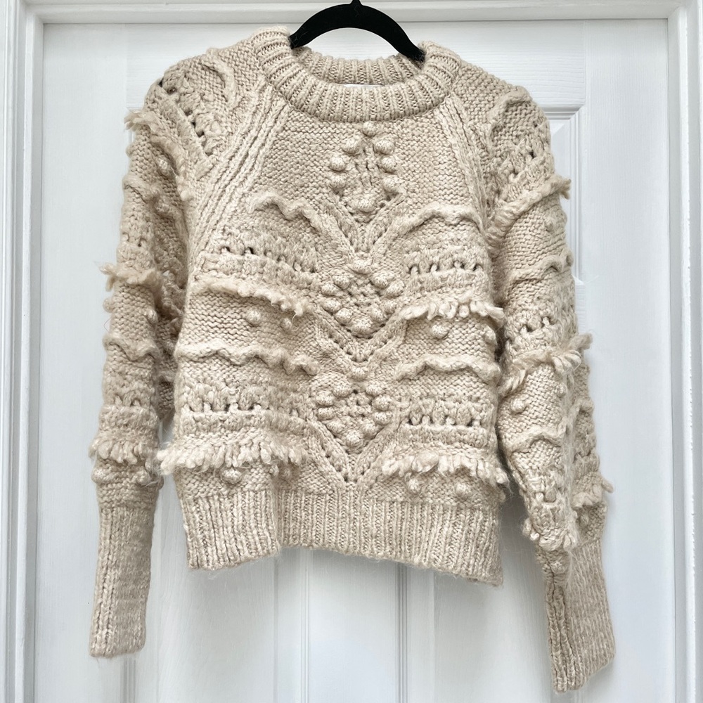 Zara Knit Pompom Sweater Size L